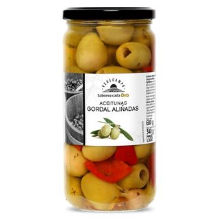 Aceitunas Gordal Aliñada Sin Hueso Dia Vegecampo Frasco 340 G