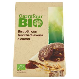 Carrefour Bio Biscotti con fiocchi di avena e cacao 300 g