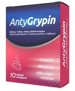 Zdrovit Antygrypin 500 mg + 150 mg + 50 mg 10 tabletek
