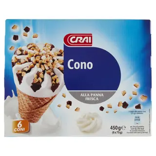 Crai Cono Alla Panna Fresca 6 X 75 G