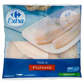 Carrefour Extra Filetti di Platessa Senza Spine* Surgelato 500 g