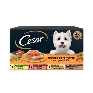 Cesar Recetas De La Huerta Tarrina En Paté Y Gelatina Para Perros - Multipack 0.6Kg