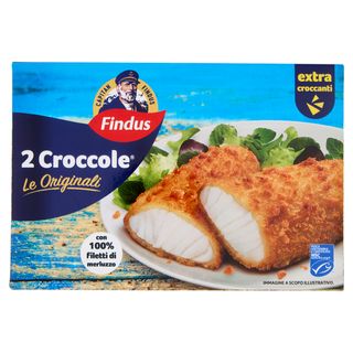 Capitan Findus 2 Croccole con 100% Filetti di Merluzzo - Le originali 216 g