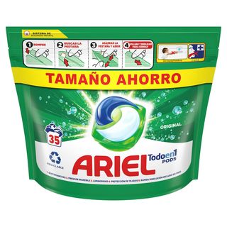 Detergente original en cápsulas ARIEL, bolsa 35 dosis (305933)