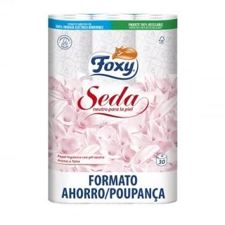 Papel Higiénico 3 Capas Seda Foxy 30 Rollos.