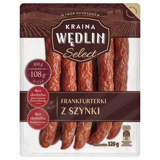 Kraina Wędlin Select Frankfurterki z szynki, 320 g