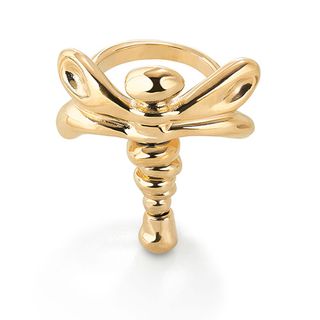 Anillo Libélula Bañado En Oro 18K Oro 12