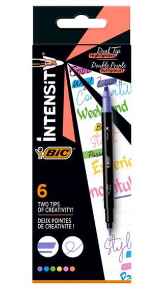 Set 6 Rotuladores Bic Intensity Highlighters Doble Punta Fina (3086123681347)