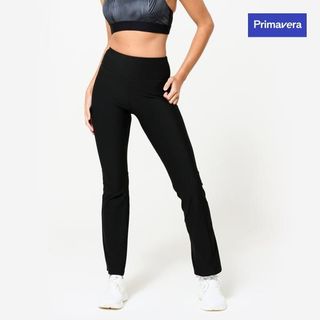 Leggings Fitness Sintéticos Mujer Negro Bajos Rectos Xl / W35 L31 Negro