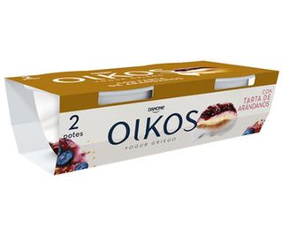 Yogur Griego Azucarado Tarta de Arándanos Oikos de Danone 2 X 110 G.