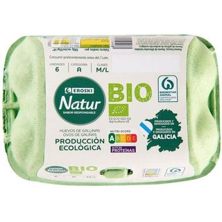 Huevo Fresco Galicia Eroski Natur Bio, Cartón 6 Uds. (23848302)