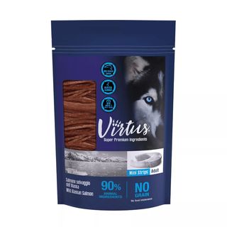 Virtus dog snack mini strips 90g salmone
