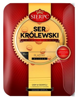 Sierpc Królewski Ser żółty plastry 135 g