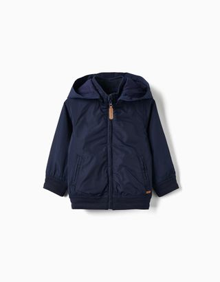 Casaco com Capuz Removível para Bebé Menino - Tamanho 9/12M AZUL ESCURO