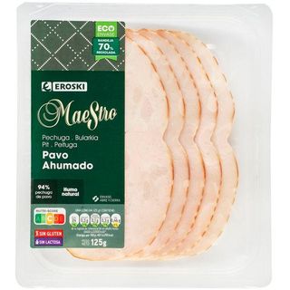 Pechuga De Pavo Cocida-Ahumada Eroski Maestro, Bandeja 125 Gr. (19482363)