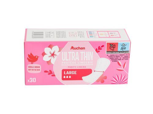 PENSOS DIÁRIOS AUCHAN ULTRA FINO LARGO 30UN