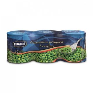 Guisantes Cidacos Lata P.E. Pack 3x120 Gr. P.N. 3x185 Gr.