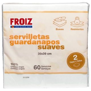 Servilletas Froiz 39X39 Cm Doble Hoja Blancas 60 U