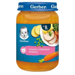 Gerber Obiadek Jarzynki z delikatnym schabem po 8 miesiącu 190 g