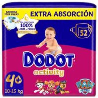 Pañal 10-15 Kg. Talla 4 Extra Dodot Activity Paquete 52 Uds. (18584193)