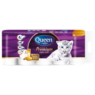 Queen Papier Toaletowy Premium Super Soft, 10 rolek