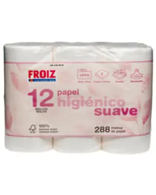 Papel higiénico Froiz 2 folhas 12 unidades