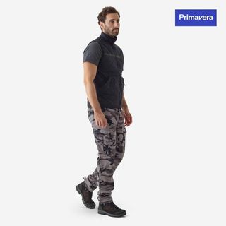Pantalón Cargo Hombre   Solognac Steppe 500 Negro Camuflaje Resistente - XL