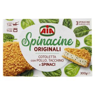 Aia Spinacine Originali Cotoletta Con Pollo, Tacchino E Spinaci Surgelate 300 G