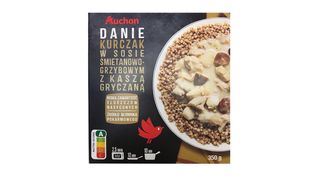 Auchan - Kurczak w sosie śmietanowo-grzybowym z kaszą - 350 g
