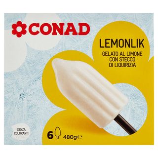 CONAD Lemonlik Gelato al Limone con Stecco di Liquirizia 6 x 80 g - 8003170013452