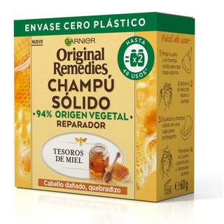 Champú Sólido Tesoros De Miel Original Remedies Cabello Dañado 60 Gr (267813)