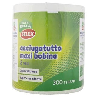 Selex Casa Bella Asciugatutto 2 Veli Maxi Bobina 300 Strappi - 483982