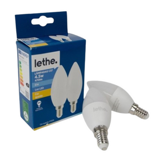 Lethe Lâmpada Led 4,5w E14 C37 2un