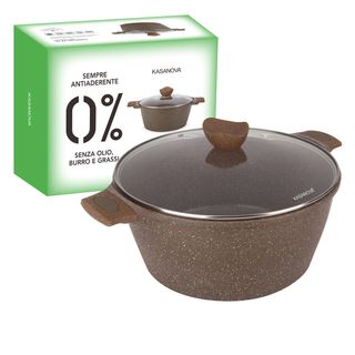 Casseruola 32 cm - antiaderente 0 grassi con coperchio