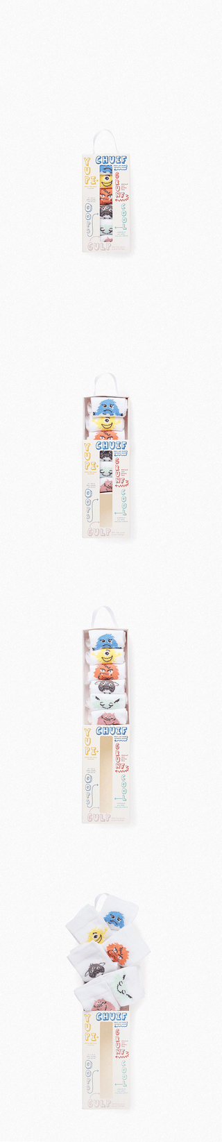 Pack 6 Pares de Meias para Criança 'Emoções' - Tamanho 35/37