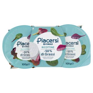 PIACERSI CONAD Ricottine -50% di Grassi 2 x 100 g - 8003170052437