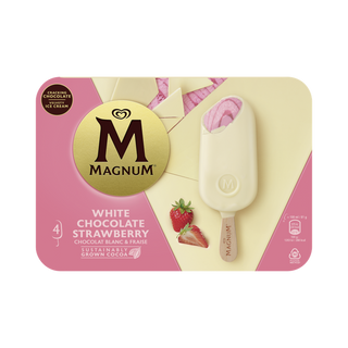 Gelado Chocolate Branco e Morango Magnum (emb. 400 ml (4 un))