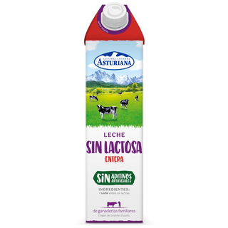 Leche Asturiana Sin Lactosa Entera Brik Litro