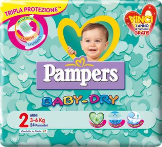 Pampers Baby Dry 2 Mini 3-6 kg 24 pannolini
