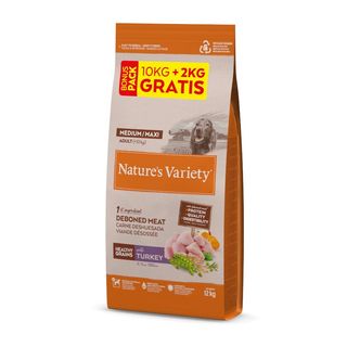 12 KG Nature’s Variety Healthy Grains Adult Medium Maxi Pavo pienso para perros