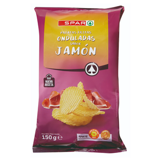 Papas Spar Fritas Onduladas Sabor Jamón 150Gr