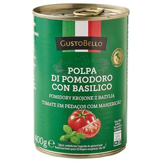 GustoBello Pomidory krojone z bazylią, 400 g