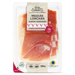 Medias Lonchas Jamón Serrano Nuestra Alacena De Dia Bandeja 100 G