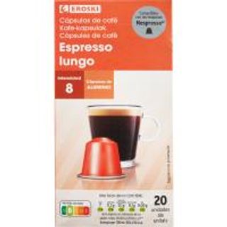 Café Espresso Lungo Eroski Caja 20 Monodosis (24489205)