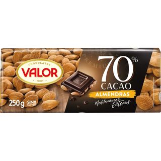Chocolate Negro 70% Cacao Almendras, Tableta 250 G