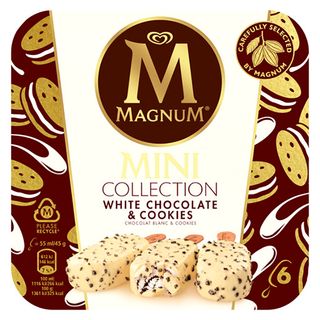 Magnum mini white choco cookies pack 6 x 45 g
