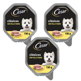 Cesar Perro Sabor Pollo en Paté 3x150g