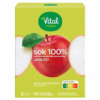 Vital Fresh Sok jabłkowy 100%, 3 L