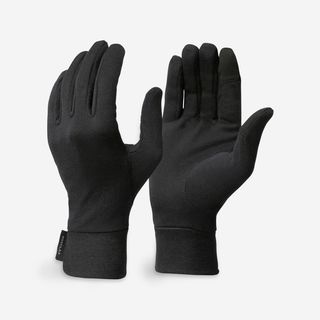 Guantes Térmicos De Montaña Y Trekking Interiores Seda Adulto Forclaz Mt500 Xl Negro