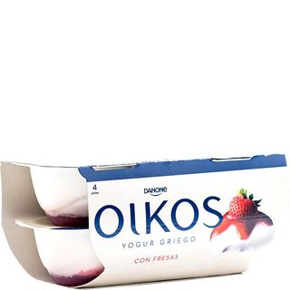 OIKOS Yogur Griego Con Fresas 4X110G
